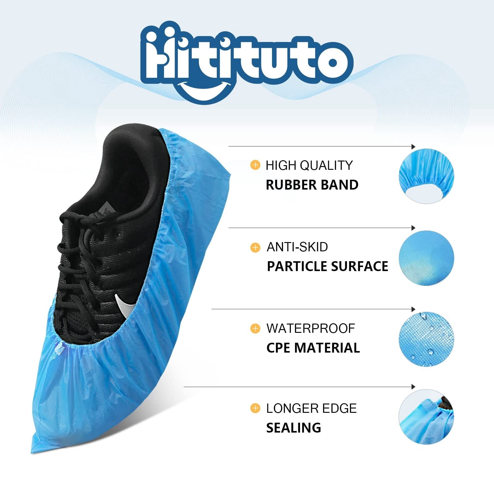 Disposable Shoe Covers 100 Pack - Non-Slip, Non-Woven Protectors For Indoors & Outdoors