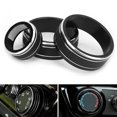 thumbnail image 4 of Climate Controller Knob Cover, 3PCS AC Switch Knob Trim Stylish Modification Black Aluminium Alloy  For Car Replacement For Fit 2021, 4 of 8