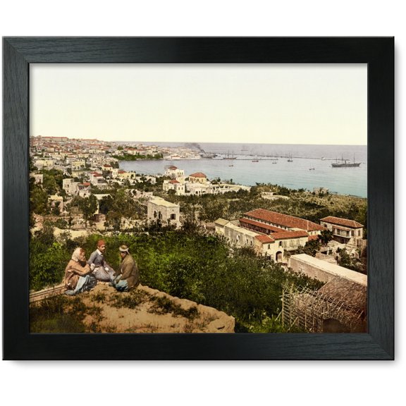 Framed Print: Town And Harbor From St. Dimila, Beyrout, Holy Land, (I.E., Beirut