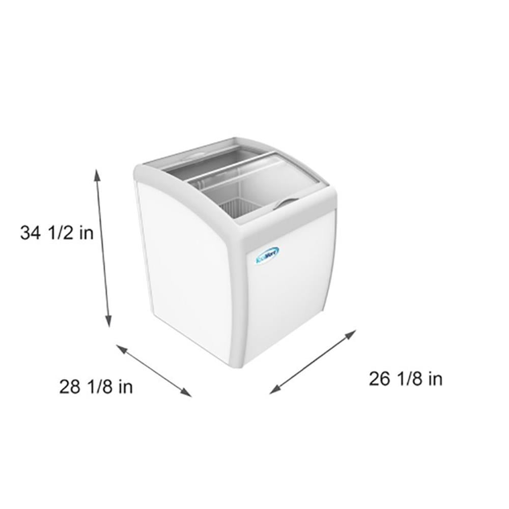 Pemberly Row Metal Ice Cream Freezer Display Case with 2 Storage Baskets - White