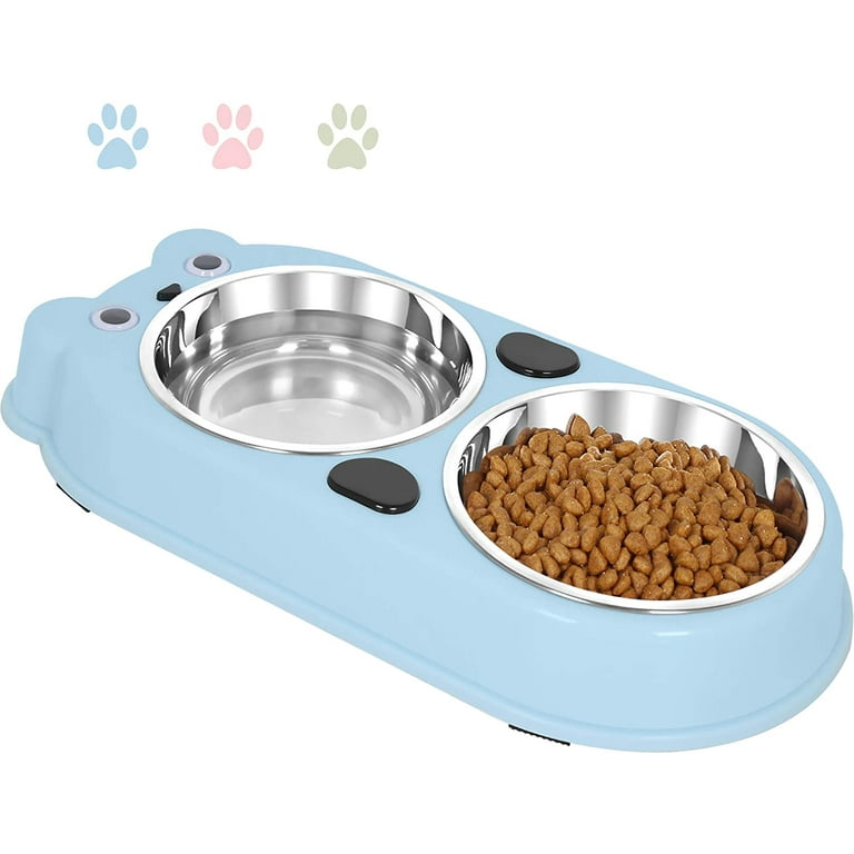 Large Dog Bowls & Mat Set - Large Capacity, Removable Stainless Steel Bowl  Set in a Stylish No Mess, No Spill, Non Skid, Silicone Mat. Food & Water