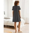 thumbnail image 5 of Ekouaer Nightgowns for Women Button Down Pajamas Tops Short Sleeve Sleepwear V-Neck Sleepwear, 5 of 7