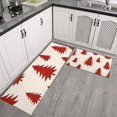 thumbnail image 2 of Red Christmas Tree Pattern Kitchen Rugs Sets Of 2,Anti Fatigue Kitchen Mat Rugs Non Slip Washable,Decorative Kitchen Floor Mats for Kitchen,Sink,Laundry,17"x30"+17"x47", 2 of 7