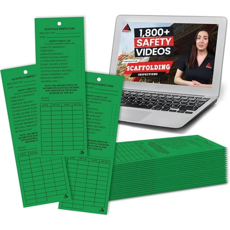 GOTSAFETY Tear-Proof Scaffold Inspection Tags, [Pack of 25] 3 x 9 inch Performance Never Tear, OSHA Compliant, Waterproof, Extreme Durability, Weatherproof Safety Inspection Tags