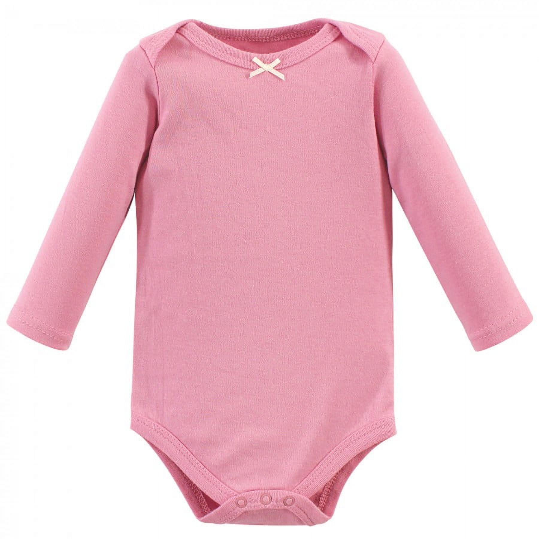 Hudson Baby Infant Girl Cotton Long-Sleeve Bodysuits, Pumpkin Spice, Newborn