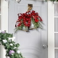 thumbnail image 6 of KAKA 2025 2 Pieces 4" Mini Christmas Wreath - Red Berry with Red and Black Buffalo Plaid Bow, Jingle Bells Embellished, Farmhouse Cabinet Wreaths for Kitchen, Holiday Xmas Party Decorations, 6 of 6