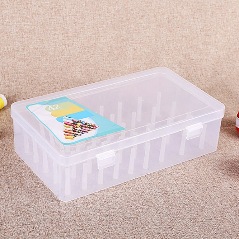 2 Pcs Sewing Thread Spool Box With 42 Axis Transparent Sewing Thread Box  Storage Sewing Thread Spool Sewing Thread Storage Box For Storage Spool