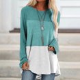 thumbnail image 2 of gakvbuo Fall Sweaters for Women Fall Women Casual T-Shirt Patchwork Pullover O-Neck Long Sleeve Blouse Tops, 2 of 5
