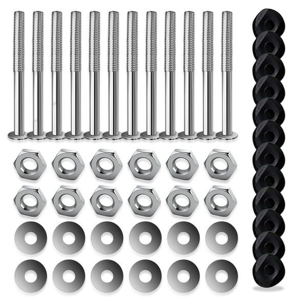 tredstone 12 Pieces Steel Trampoline Long Screws Bolts Nuts Universal Toddlers Trampoline Pole Stability Tool Repair Part Fixed Tools