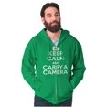 thumbnail image 5 of Keep Calm Carry A Camera Photographer Zip Up Hoodie Men's Women's Brisco Brands 2X, 5 of 6