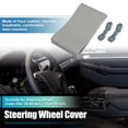 thumbnail image 2 of Funda para volante cosida a mano con aguja e hilo, ajuste universal, 15,4-16 pulgadas, 39-40,5 cm de diámetro, para coche, color gris, 2 of 8