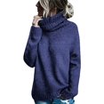 thumbnail image 1 of Suéter de punto de manga larga con cuello alto y hilo hilado en el núcleo para mujer de moda europea y estadounidense, 1 of 6