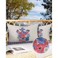thumbnail image 2 of Pack of 2 Outdoor Pillow Covers, 4th of July Independence Day Flowers Windmill Waterproof Square Throw Pillowcase Cushion Decorative Pillow Covers for Couch Patio Tent, 20x12 in, 2 of 6
