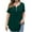 Green-21, variant on Mittory Women's Plus Size Henley Shirts Pleated Buttons Up Tunics Summer Short Sleeve Flowy Tops