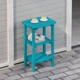 thumbnail image 3 of Wildridge Classic 3-Shelf Side Table, Aruba Blue - Outdoor Weather Resistant Recycled Plastic Furniture for Patio, 3 of 4