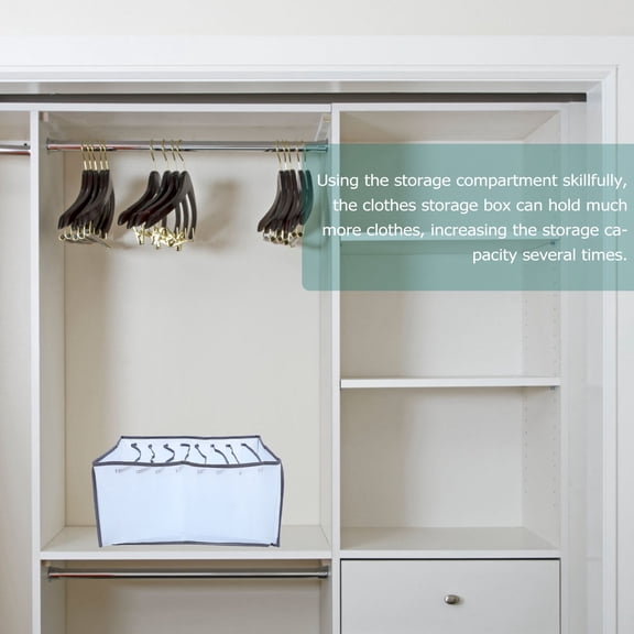 Yardwe Grey Clothes Organizer Box Foldable Compartment Storage Container for Household Use