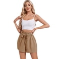 thumbnail image 5 of Hanerdun Womens Shorts with Pockets High Waist Belted Bottoms Summer Casual Shorts Brown 2XL, 5 of 5