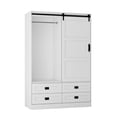 thumbnail image 6 of Glavbiku Farmhouse Tall Bedroom Armoire Wardrobe Closet with Hanging Rod, 4 Drawers, 4 Shelves,Adult, 6 of 13