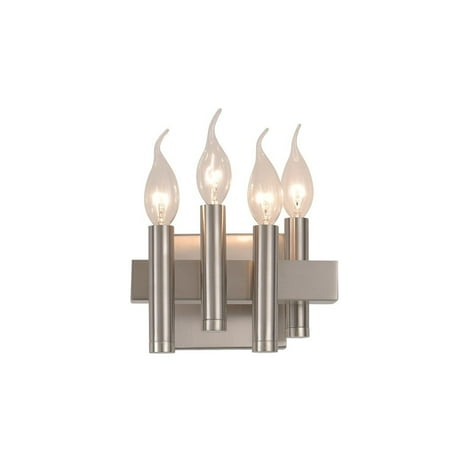 

357B04LSN-Varaluz Lighting-Collette 4-Light Bath and Vanity Left Side in Heritage Modern Style 7.25 Inches Tall and 8 Wide-Silver Finish