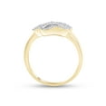 thumbnail image 4 of AFFY 0.1CT White Natural Diamond Paw Print Band Ring 14k Yellow Gold over Sterling Silver-7, 4 of 7