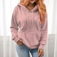 thumbnail image 2 of Women's  Pink Smiley Pattern 330 Gram Hoodie Kangaroo Pouch, 2 of 10