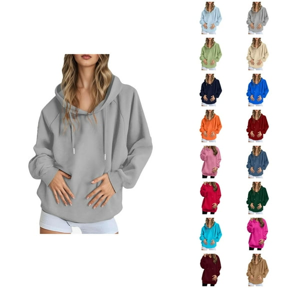 Drop Shoulder Hoodie 2025 Plain Basic Long Sleeve Hooded Sweatshirt Pullover Casual Streetwear Hoodies for Women