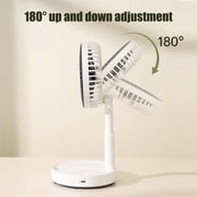 Foldable Table Fan Portable Retractable Desktop Fan USB Rechargeable 3 Speed Quiet Mini Personal Cooling Fan Office Dorm Travel Camping