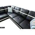 thumbnail image 2 of Sectional Sofa Couch,Gbi L-Shaped Modern Style with Storage Ottoman 3-Piece for Living Room | Faux Leather (Left Hand Facing, Black), 2 of 3