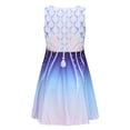 thumbnail image 4 of Robes de Printemps pour Filles Tout-Petits Enfants Filles Été Col Rond Sans Manches Robe à Imprimé Floral Décontractée Plage Fête Robes Robe Bébé Bleu 7 Ans-8 Ans, 4 of 7
