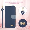 thumbnail image 6 of Dteck Flip Wallet Case for Google Pixel 8 Pro, Metal Butterfly PU Leather Magnetic Folio Cover with Card Holder, TPU Shockproof Durable Protective Phone Case with Lanyard Wrist Strap,Darkblue, 6 of 7