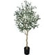 thumbnail image 1 of BWKJ Árbol de oliva artificial alto de seda de olivo falso en maceta con maceta grande ramas de olivo sintético y frutas árbol artificial para Decoración moderna del hogar oficina sala de estar interiores 4 pies, 1 of 3