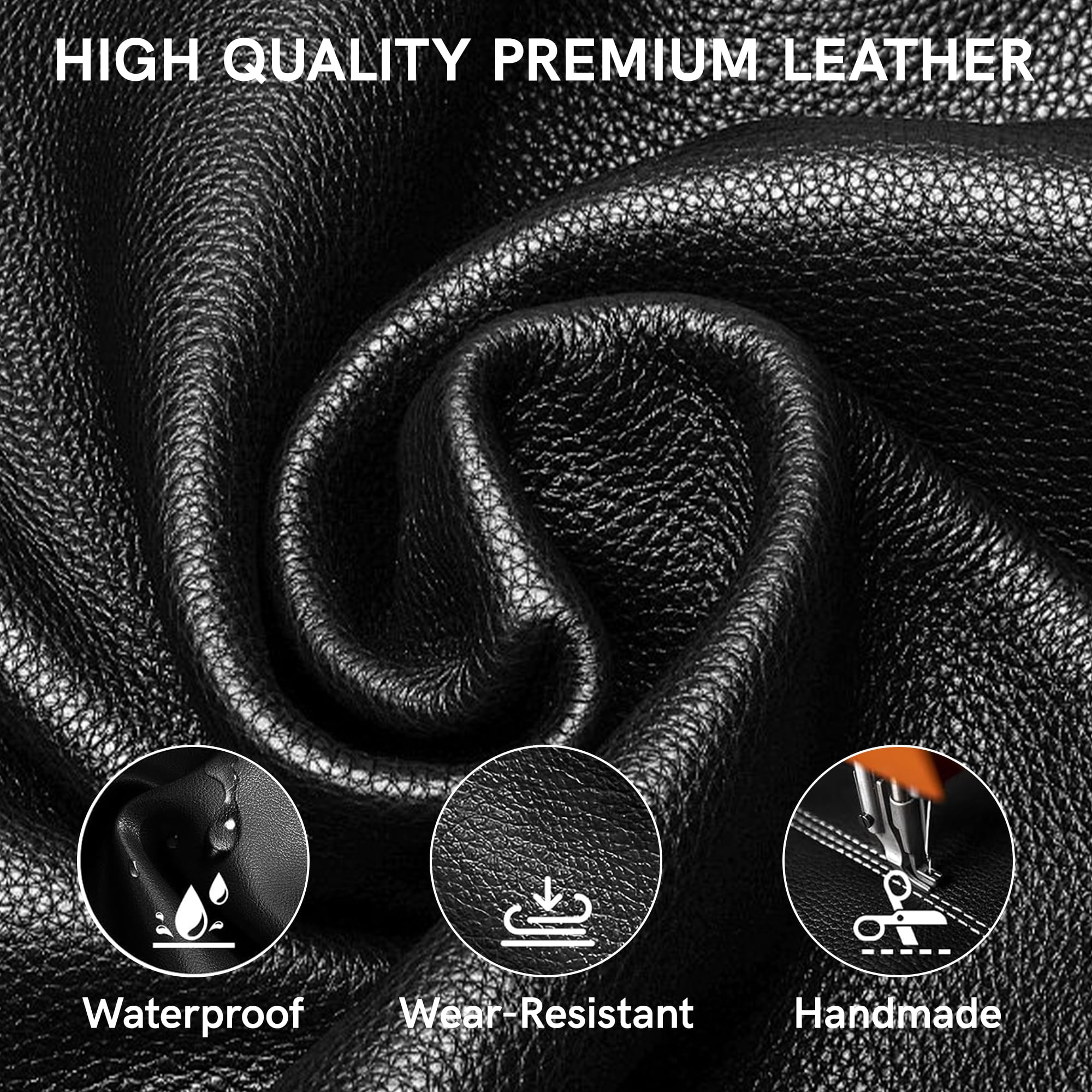 COOLHUT Leather Office Chair, Big and Tall Office Chair 400LBS Wide Seat Ergonomic Computer Desk Chair High Back Executive Leather Chair Adjustable Task Chair Lumbar Back with 8-Year Warranty, Black