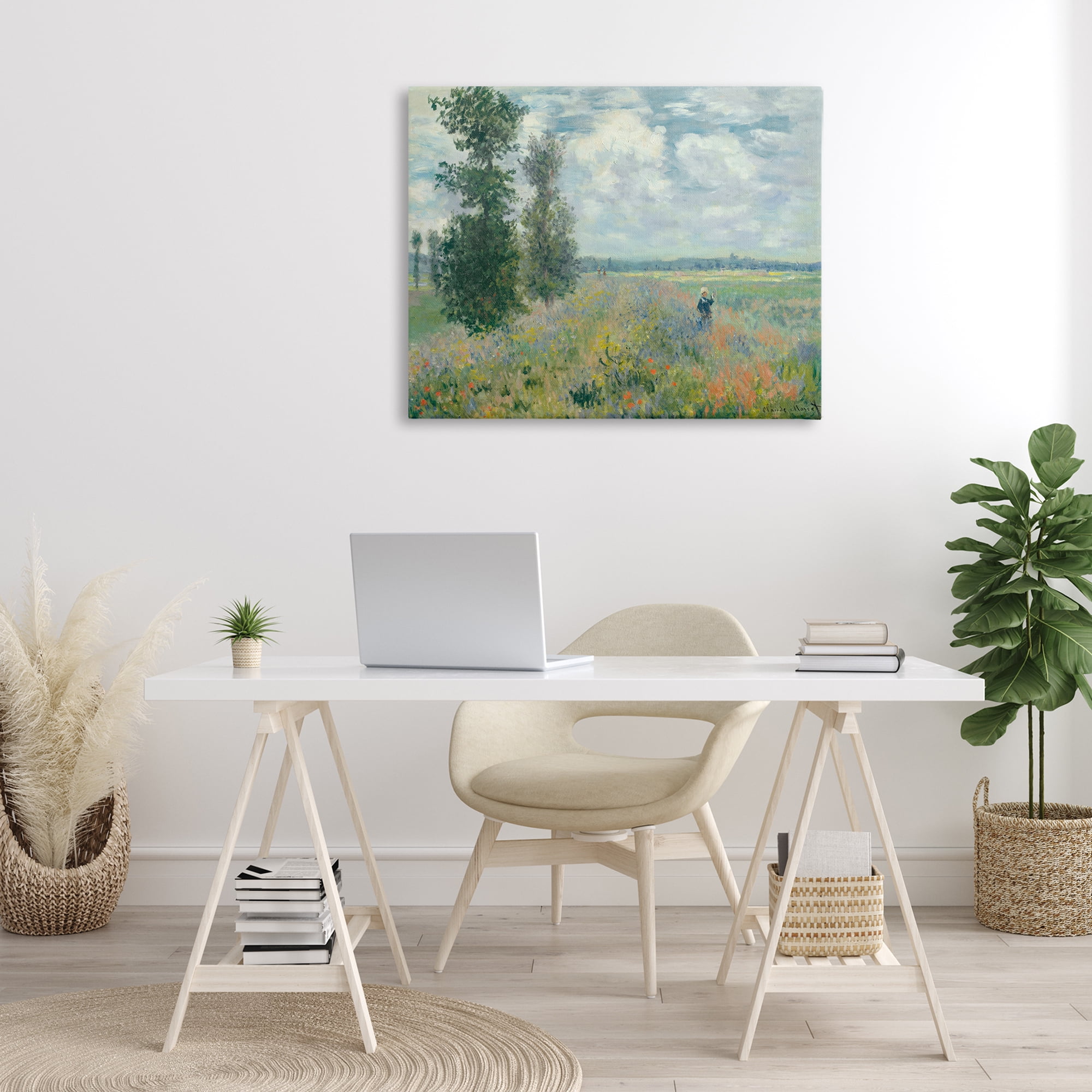 Stupell Industries Classic Poppy Field Near Argenteuil Landscape & Nature Painting Wrapped Canvas Art Print Wall Art, 40 x 30