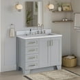 thumbnail image 2 of Ariel Taylor 42 In. Right Offset Rectangle Sink Bathroom Vanity With Carrara White Quartz Countertop 1.5 Edge In Grey, 2 of 11