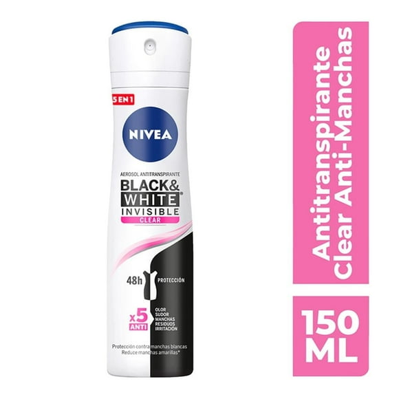 Antitranspirante NIVEA invisible black & white clear spray 150 ml