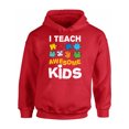 thumbnail image 1 of Awkward Styles Unisex Autism Awareness Puzzle Graphic Hoodie Tops I Teach Awesome Kids, 1 of 5
