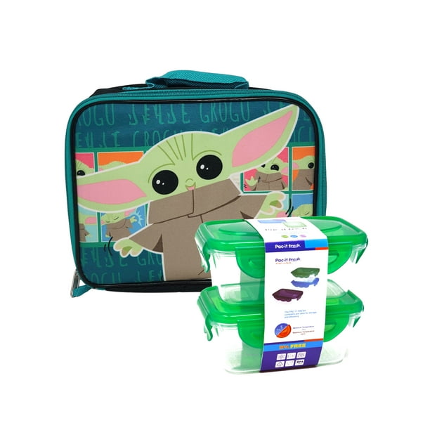 Star Wars Grogu Baby Yoda Insulated Lunch Bag w/ 2Pack Snack Container