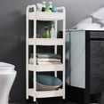 thumbnail image 5 of VWRXBZ Kitchen Shelf, 15x10x41.3 Inch Kitchen Storage Cart 4-layer Black with Armrests Storage Rack Bathroom Toilet Toiletries Storage Cart Shelf Organizer, 5 of 6
