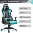 thumbnail image 2 of Furniwell Gaming Chair PU Leather Office Chair High Back Computer Chair Desk Chair Adjustable Swivel Racing Executive Leather Ergonomic Task Chair with Headrest and Lumbar Support (Cyan), 2 of 16