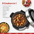 thumbnail image 2 of 9-in-1 Electric Pressure Cooker 6 Qt, Programmable Multi-Function with  Vent, Olla de Presion, Rice Cooker, Slow Cooker, Steamer, Sauté, Warmer & Sterilizer, 1000W, Stainless Steel, 2 of 8