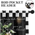 thumbnail image 3 of Lemon Kitchen Window Curtains Valance and Tier Set 36 Inch Fruit Black White Chessboard Background Rod Pocket Short Tier Curtain, Vintage Small Drapes for Kitchen Decor, 3 of 6