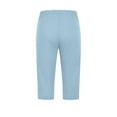 thumbnail image 4 of DDAPJ pyju Capri Leggings for Women Rhinestone High Waist Capris Pants Tummy Control Knee Length Slim Fit Yoga Cropped Trouser Today's Sales Light Blue XXXL, 4 of 6