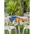 thumbnail image 2 of Outdoor Tablecloth with Umbrella Hole and Zipper, Orange Green Pumpkins Fall Round Table Cloth 54 Inch Waterproof Tablecloth, Thanksgiving Botanical Vintage Picnic Table Cover for Patio Camping, 2 of 7