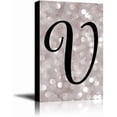 thumbnail image 2 of wall26 The letter V in brush stroke cursive on a champagne colored bokeh background - Modern Romantic Elegant Decor - Canvas Art Home Decor - 16x24 inches, 2 of 4