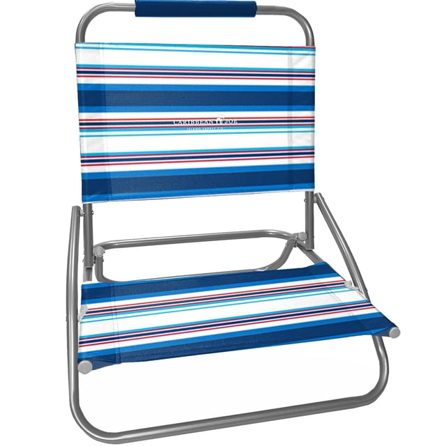 Silla de playa plegable Caribbean Joe, ligera, rojo/blanco/azul