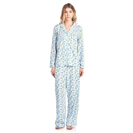 Casual Nights Women's Long Sleeve Floral Button Down Pajama (Best Womens Flannel Pajamas)