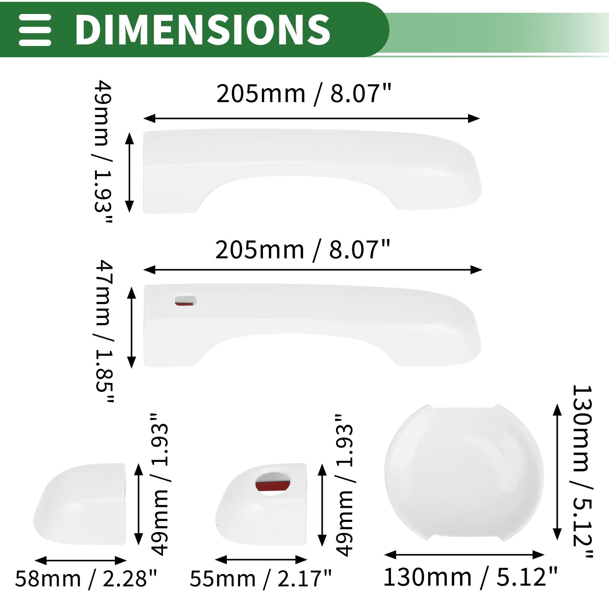 Unique Bargains Exterior Door Handle Cover Set White for Jeep Renegade 2015-2021