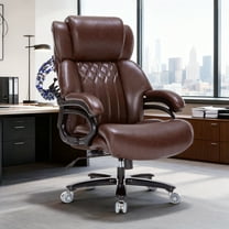 Qusaphy Big and Tall Office Chair, PU Leather Executive Chair, 800 lbs 8-Hour Heavy-Duty Design with Adjustable Lumbar Support, Suitable for Shag Carpets