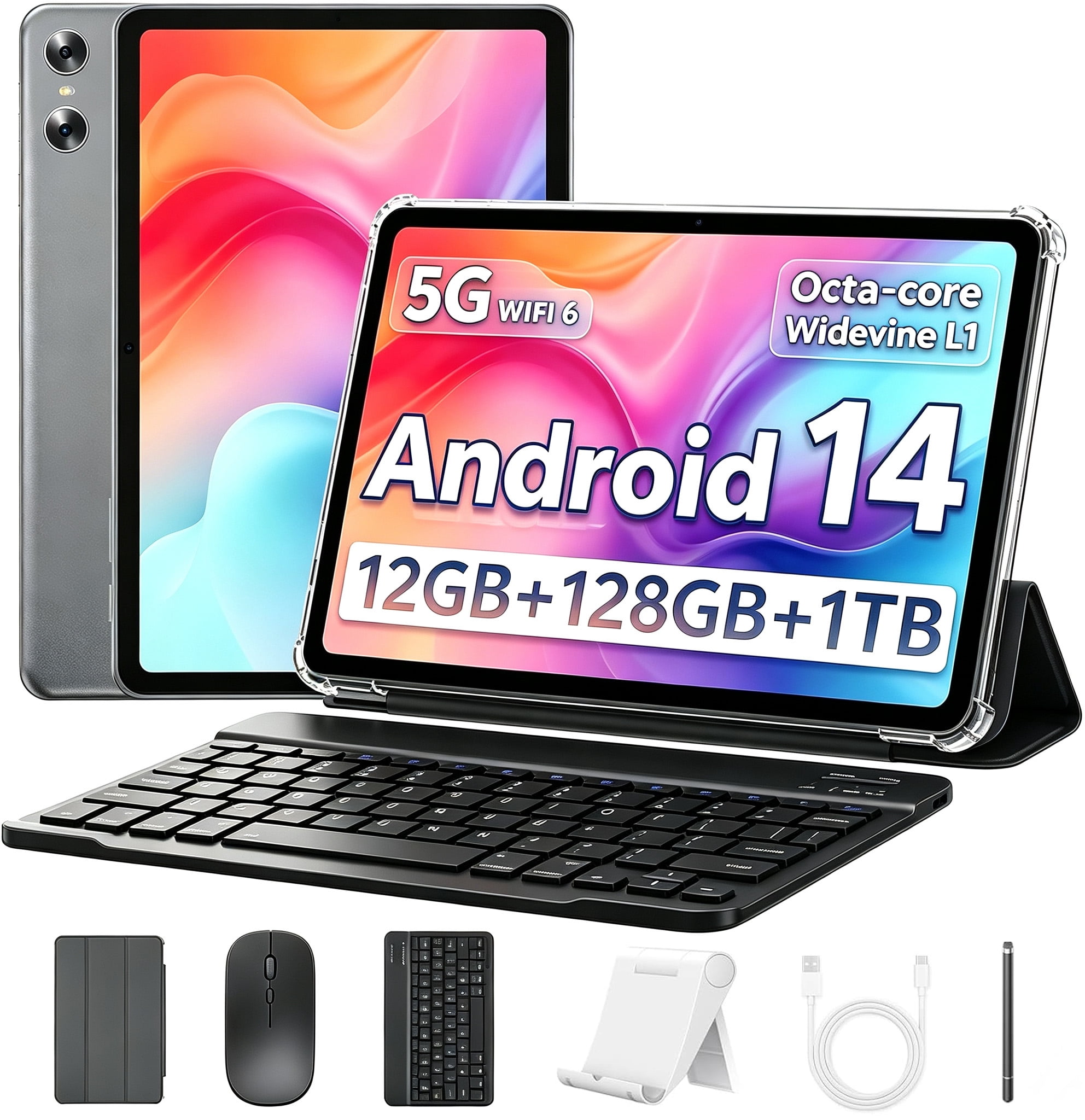 10.1inch Android 14 Tablet, Octa-Core Touch Screen Tablet, 10GB