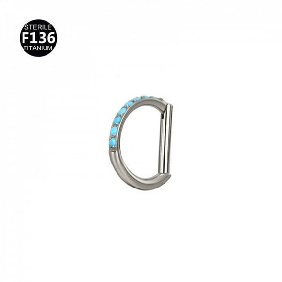 LINXIQIN Titanium Micro Cubic Zirconia Hinged Nose Hoop Ring Body Jewelry Unisex
